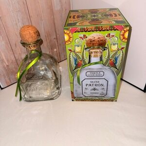 Patron Silver Tequila Empty Bottle 750ml Sergio Perez & Heritage Tin Excellent